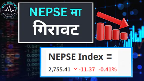 साताको अन्तिम दिन नेप्सेमा करेक्सन: परिसूचक २७५५ विन्दुमा, कारोबार ५ अर्ब ६२ करोड