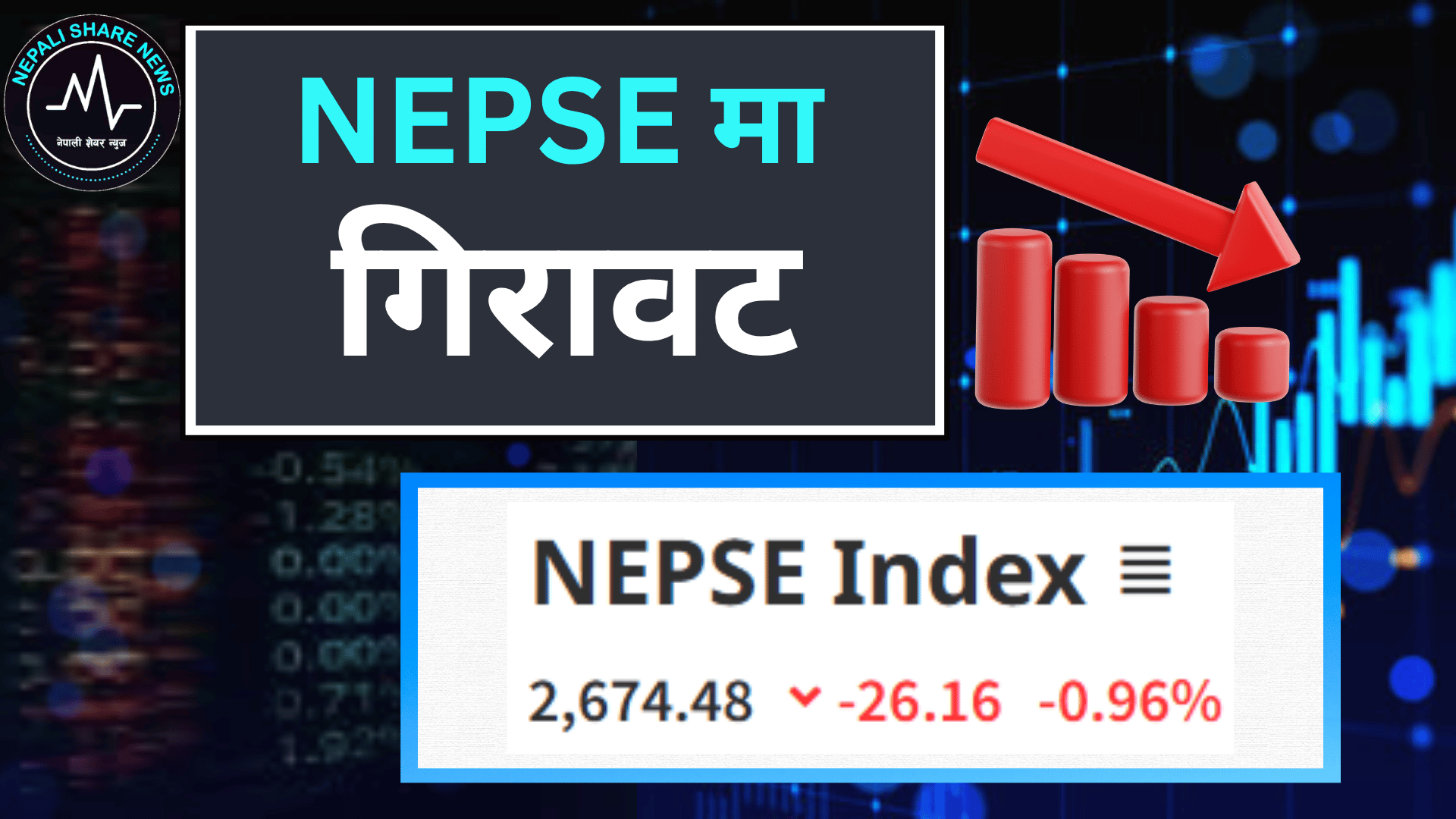 नेप्सेमा असारको दबाब कायमै: परिसूचक २६७४ विन्दुमा, म्युचुअल फण्डबाहेक सबै समूह रातो
